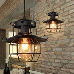 Farmhouse Ceiling Light Fixture Rustic Industrial Iron Cage Hanging Pendant Lamp. Fixed Price $33.81.