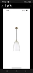Norman 1-LIGHT Satin Brass Modern Chandelier Hanging Pendant With White Shade. Fixed Price $31.99.