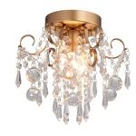 Mini Chandelier Crystal Ceiling Light,small Flush Mount Gold Fixture Fo.... Fixed Price $53.19.
