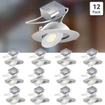 Lightdot 12-PACK 4" Led Gimbal Recessed 3CCT Dimmable Adjustable Canless. Fixed Price $44.94.