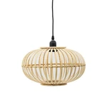 Mid-century Modern Style Squatty Round Bamboo Wooden Pendant Lamp. Fixed Price $89.99.