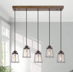 Lnc Bronze Glass Island Chandelier 5-LIGHT A03824 Scratches Canopy. Fixed Price $74.99.