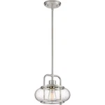 Trilogy 1 Light Mini Pendant 9.5 Inches High-brushed Nickel Finish. Fixed Price $299.99.