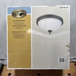 Hampton Bay Eastpoint 13 In. 2-LIGHT Oil Rubbed Bronze Flush Mount With Frosted. Fixed Price $24.87.