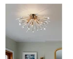 Edislive Calzada 25.6 In. 6-LIGHT Gold Sputnik Firework Flush Mount With Crystal. Fixed Price $90.00.