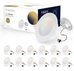 Powerasia 12 Pack 6 Inch 5CCT Dimmable Led Recessed Lights White Easy Install. Fixed Price $33.59.