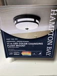 Hampton Bay Greenhaven Medium Exterior 11IN Led Color Changing Flush Mount. Fixed Price $28.13.