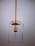 Hampton Bay Mullins 6.75 1-LIGHT Honey Gold Mini Pendant Hanging. Fixed Price $26.95.