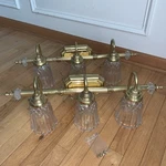 Feiss Pasquale Miranda Designer Light Wall Vanity Lamp 27"X9" Set Gold Glass. Fixed Price $79.90.