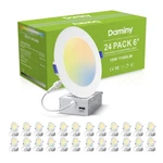Daminy 24 Pack 6 Inch Led Recessed Lighting With Junction BOX,5CCT,ULTRA-THIN.... Fixed Price $175.49.