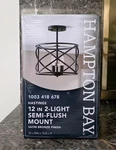 Hampton Bay Hastings 13.5 In. 2-LIGHT Satin Bronze Semi Flush Mount New Box. Fixed Price $40.00.