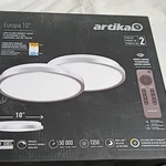 Artika Europa 10" Led Flush Mount Light 2 Pack Remote Dimmable Adjustable Color. Fixed Price $50.00.