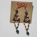 Treska Gypsy Beaded Chandelier Earrings Teal Pink Boho Drop Geometric Nwt. Fixed Price $25.00.