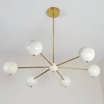 Mid Century Modern Brass Sputnik Chandelier Light Fixture 6-ARM Globe Ceiling. Fixed Price $377.44.