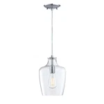 Forte Lighting Milo 11" Pendant, Chrome/clear Glass 2779-01-05. Fixed Price $93.00.