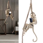 Vintage Resin Hemp Rope Monkey Pendant Light Chandelier Industrial Retro Ceiling. Fixed Price $65.92.