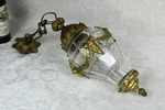 Antique French Bronze Ram Head Crystal Glass Lantern Lamp Chandelier 1900S. Fixed Price $980.00.