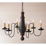 Irvins Country 6-ARM Large Norfolk Wood Chandelier. Fixed Price $575.95.