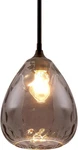 Smoked Glass Pendant Light With Black Accent - Adjustable Hanging Lamp. Fixed Price $116.99.