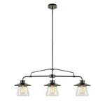 Globe Electric 64845 Nate 3-LIGHT Pendant Oil Rubbed Bronze Clear Glass Shades. Fixed Price $144.03.