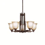 Kichler 1937TZ Silverton 5-LT Chandelier Tannery Bronze Umber Marble Glass $450. Fixed Price $143.99.