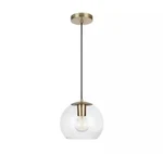 Home Decorators COLLECTION1-LIGHT Antique Brass & Glass Mini-pendant. Fixed Price $26.80.