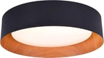 Dimmable 13" Flush Mount Ceiling Light, Matte Black & Wood Accent, 3000K. Fixed Price $70.99.