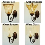 Old World Finish Swirl Art Glass Wall Sconce Vintage Edison Bulb Type Fixture. Fixed Price $59.99.