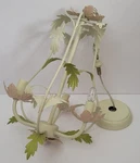 Tole Chandalier Pink Green 15 X 10.5" Painted Metal. Fixed Price $129.99.