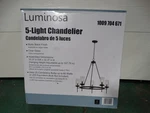 Luminosa 33 In. W 5-LIGHT Black Finish Clear Glass Chandelier 1009704671. Fixed Price $86.99.