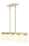 Jonathan Y Luca Parisian 45.5" 5-LIGHT Modern Glam Iron Globe Linear Led Pendant. Fixed Price $57.00.