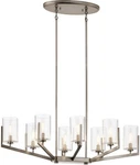 Elegant 8-LIGHT Oval Chandelier With Clear Glass Classic Pewter Finish. Fixed Price $253.99.
