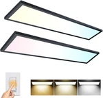 (2 Pack) 1 X 4 Led Flat Panel Light Surface Mount Ceiling Black. Fixed Price $128.74.