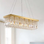 7PM Modern Gold Crystal Rectangle Chandeliers For Dining Room Rect.... Fixed Price $256.25.