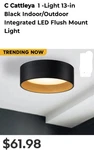 Cattleya Flush Mount Ceiling Light Equivalent 13INCH Wood Accent. Fixed Price $34.99.