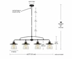 Globe Electric 65382 4-LIGHT Pendant, Oil Rubbed Bronze, Clear Glass Shades. Fixed Price $100.00.