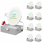 Luxrite 4 Inch Ultra Thin Led Recessed Light 12W 5 Color Option Dimmable 8-PACK. Fixed Price $199.95.