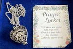 Cathedral Heart Prayer Locket Pendant Necklace 23" Silver Tone Chain. Fixed Price $15.70.
