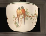1920S Hand Painted Glass Love Birds Branches Pendant Light Fixture - Rare!. Fixed Price $399.00.