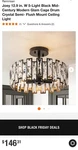 Rennnsan Joey 12.9 In. W 5-LIGHT Black /crystal Semi- Flush Mount Ceiling. Fixed Price $49.99.