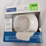 = Progress Lighting Mini Flushmount Led 805305 660 Lumens 5.5" Round White. Fixed Price $25.19.