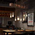 10-LIGHTS Rustic Chandelier Wooden Retro Pendant Industrial Suspension .... Fixed Price $250.18.