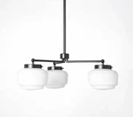 Hearth & With Magnolia 3-ARM Milk Glass/black Chandelier Ceiling Light- Nib. Fixed Price $125.00.