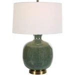 Uttermost 30238-1 Nataly Table Lamp Crackled Aged Green Glaze And Antique Brass. Fixed Price $429.60.