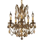 Elegant Rosalia 5-LT 18" Royal Cut Chandelier, Gold/smoke 9205D18FG-GT-RC. Fixed Price $1262.00.