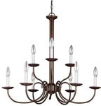 Sea Gull Lighting 32810-827 Holman Nine-light Chandelier, Bell Metal Bronze. Fixed Price $189.99.