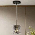 Lnc 4.7 In. W Black Pendant 1-LIGHT Modern Glam Brass Accent Island Mini. Fixed Price $40.00.