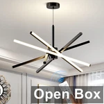Dniwmdd YM01 - 31.5" Modern Sputnik Chandelier W/ Remote Control, Black. Fixed Price $75.05.