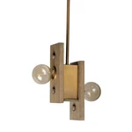 Maxim 2-LIGHT Wood And Brass Pendant Light, Model P3587WWDAB-2 #38 (1470). Fixed Price $119.99.
