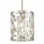 Z-lite 430MP Nickel Almet 1-LIGHT Pendant With Clear Cylindrical Crystal Shade. Fixed Price $203.00.